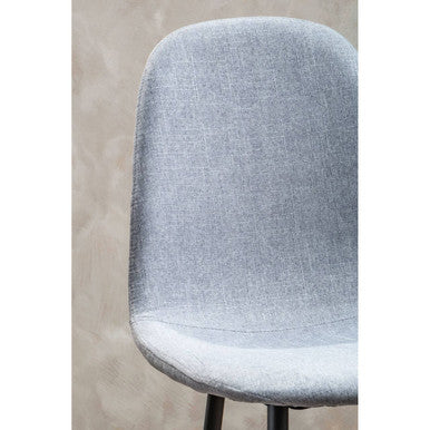 Salford Grey Fabric Dining Chair with Metal Legs