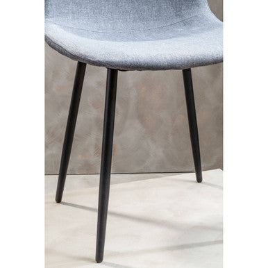 Salford Grey Fabric Dining Chair with Metal Legs