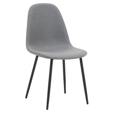 Salford Mink Fabric Dining Chair with Black Finish Legs