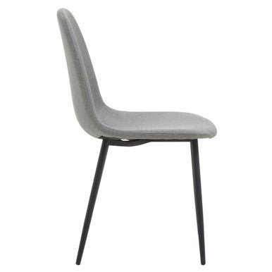 Salford Mink Fabric Dining Chair with Black Finish Legs