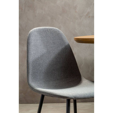 Salford Mink Fabric Dining Chair with Black Finish Legs