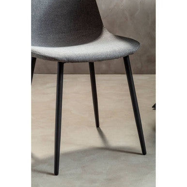 Salford Mink Fabric Dining Chair with Black Finish Legs