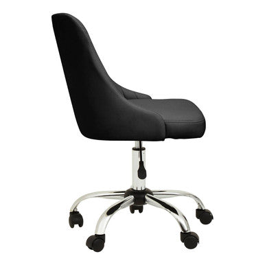Brent Black Ribbed Fabric Home Office Chair with Chrome Finish Base
