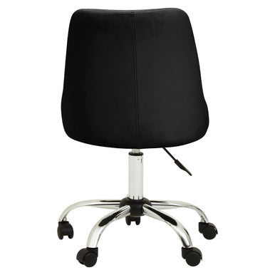 Brent Black Ribbed Fabric Home Office Chair with Chrome Finish Base