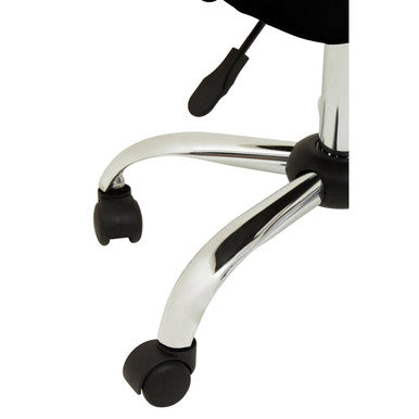 Brent Black Ribbed Fabric Home Office Chair with Chrome Finish Base