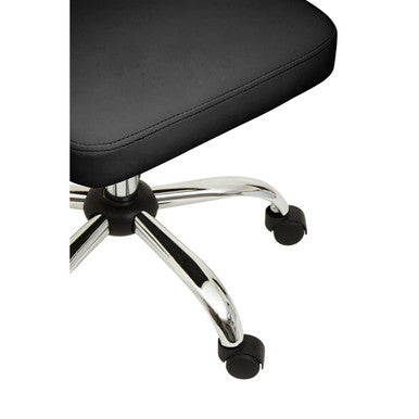 Brent Black Ribbed Fabric Home Office Chair with Chrome Finish Base