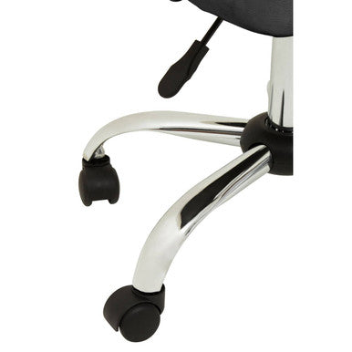 Brent Grey Leather Effect Home Office Chair with Chrome Finish Base