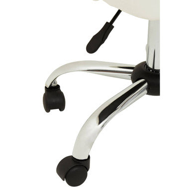 Brent Off White Leather Effect Home Office Chair with Chrome Finish Base