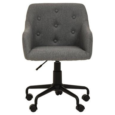 Brent Grey Fabric Home Office Chair with Black Finish Base