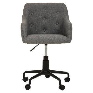 Brent Grey Fabric Home Office Chair with Black Finish Base