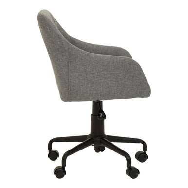 Brent Grey Fabric Home Office Chair with Black Finish Base