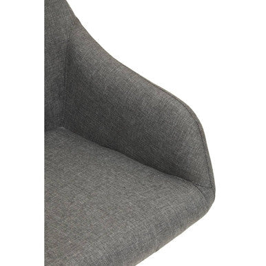Brent Grey Fabric Home Office Chair with Black Finish Base