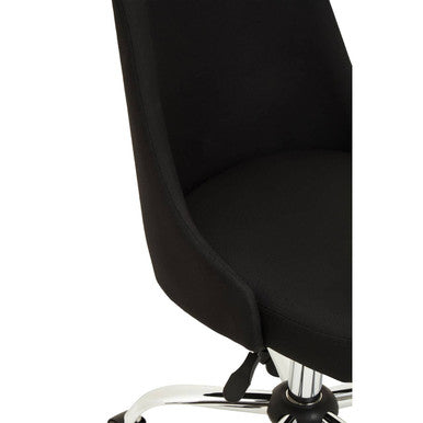 Brent Black Fabric Tufted Home Office Chair with Chrome Finish Base