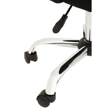 Brent Black Fabric Tufted Home Office Chair with Chrome Finish Base