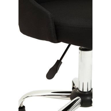Brent Black Fabric Tufted Home Office Chair with Chrome Finish Base