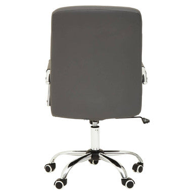 Brent Dark Grey Leather Effect High Back Home Office Chair
