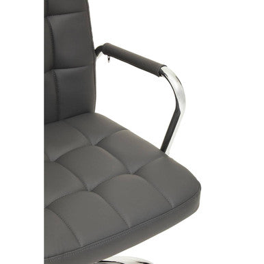 Brent Dark Grey Leather Effect High Back Home Office Chair