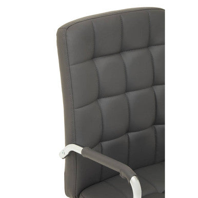 Brent Dark Grey Leather Effect High Back Home Office Chair