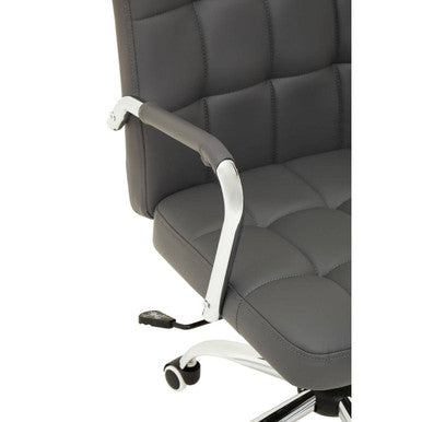 Brent Dark Grey Leather Effect High Back Home Office Chair