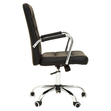 Brent Black Leather Effect High Back Home Office Chair