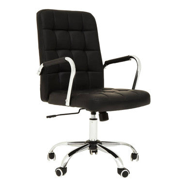 Brent Black Leather Effect High Back Home Office Chair
