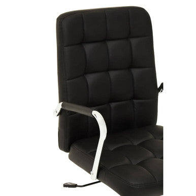 Brent Black Leather Effect High Back Home Office Chair