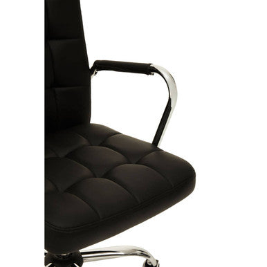 Brent Black Leather Effect High Back Home Office Chair