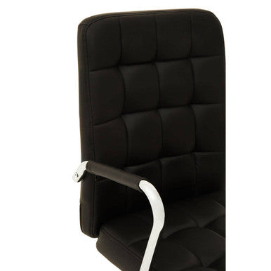 Brent Black Leather Effect High Back Home Office Chair