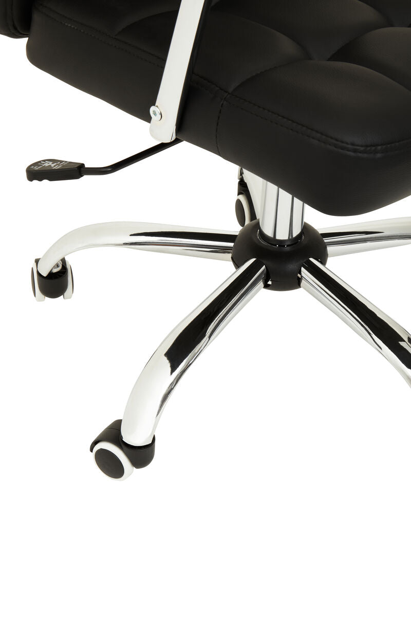 Brent Black Leather Effect High Back Home Office Chair