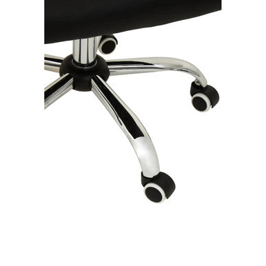 Brent Black Leather Effect Home Office Chair with Chrome Finish Arms and Base