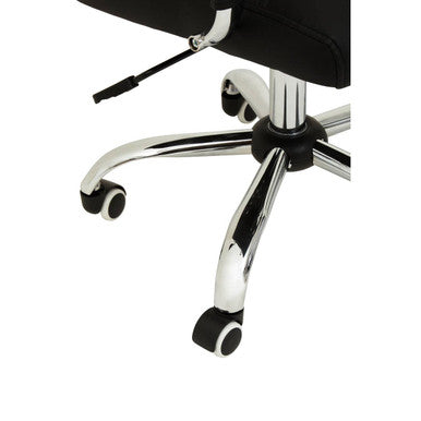 Brent Black Leather Effect Home Office Chair with Chrome Finish Arms and Base