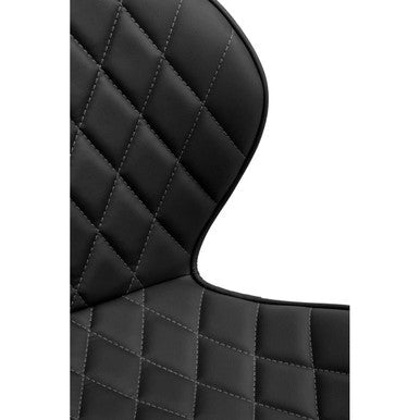 Brent Black Leather Effect Home Office Chair with White Finish Base