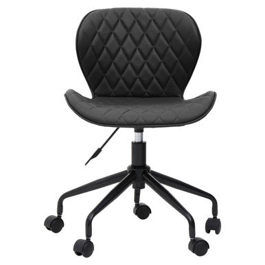 Brent Black Leather Effect Home Office Chair