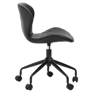 Brent Black Leather Effect Home Office Chair