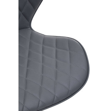 Brent Dark Grey Leather Effect Home Office Chair with Black Finish Base