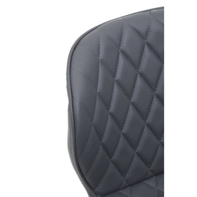 Brent Dark Grey Leather Effect Home Office Chair with Black Finish Base