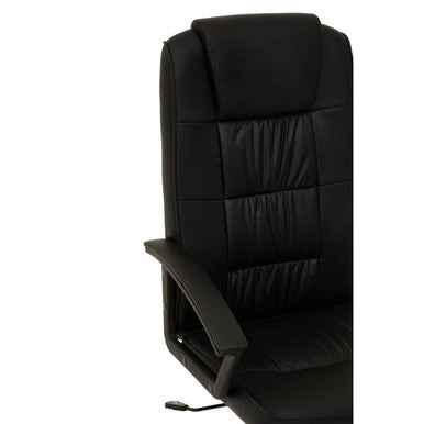 Brent Black Leather Effect High Back Home Office Chair with Headrest