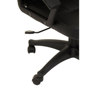 Brent Black Leather Effect High Back Home Office Chair with Headrest