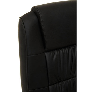 Brent Black Leather Effect High Back Home Office Chair with Headrest