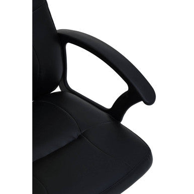 Brent Black Leather Effect Home Office Chair with Castor Base
