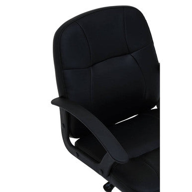 Brent Black Leather Effect Home Office Chair with Castor Base