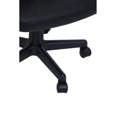 Brent Black Leather Effect Home Office Chair with Castor Base