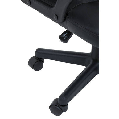 Brent Black Leather Effect Home Office Chair with Castor Base