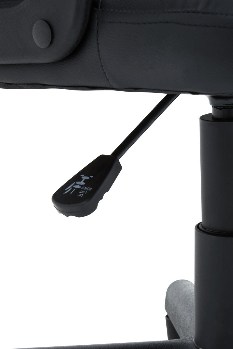 Brent Black Leather Effect Home Office Chair with Castor Base