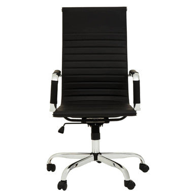 Brent Black Leather Effect High Back Home Office Chair