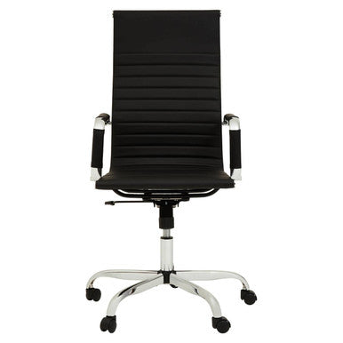 Brent Black Leather Effect High Back Home Office Chair