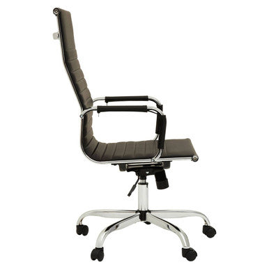 Brent Black Leather Effect High Back Home Office Chair