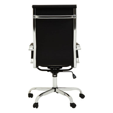 Brent Black Leather Effect High Back Home Office Chair