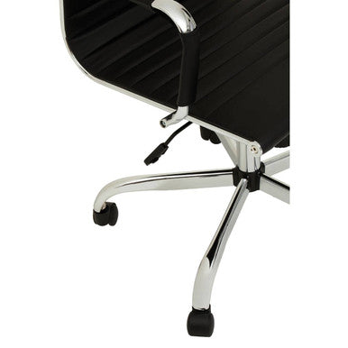 Brent Black Leather Effect High Back Home Office Chair