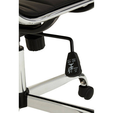 Brent Black Leather Effect High Back Home Office Chair